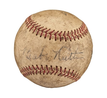 Circa 1947 Babe Ruth Single-Signed Baseball